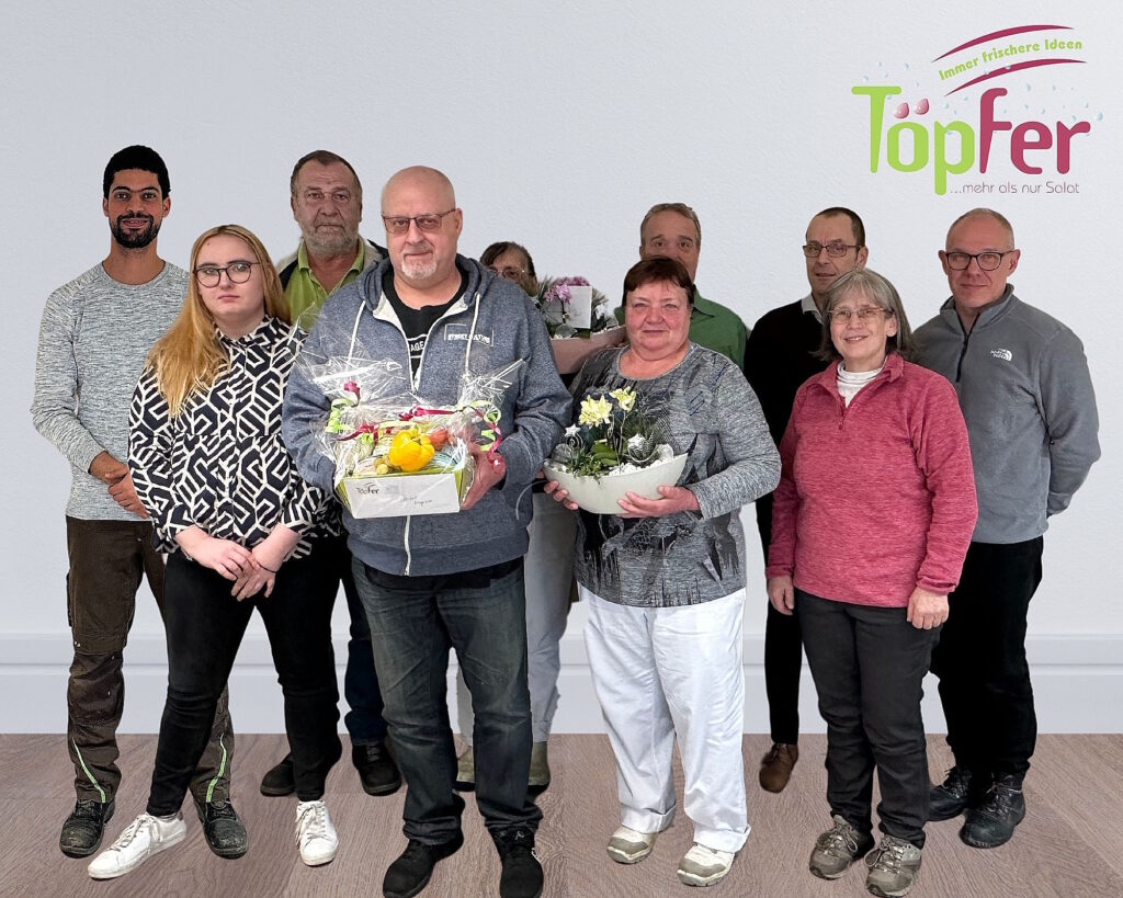 Mitarbeiterjubiläen und Neueinstellungen: Bei der Töpfer GmbH sind Menschen mehr als nur Arbeitskräfte