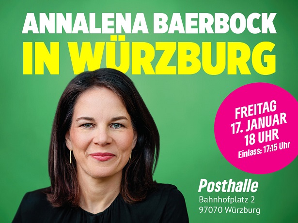 Annalena Baerbock kommt nach Würzburg – und zwar in die Posthalle am Bahnhofplatz