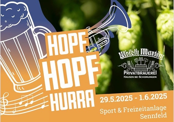 „Hopf Hopf Hurra“: Vier Tage Blasmusik für lau mit Uli Martin- und sogar italienischem Bier beim Festival in Sennfeld