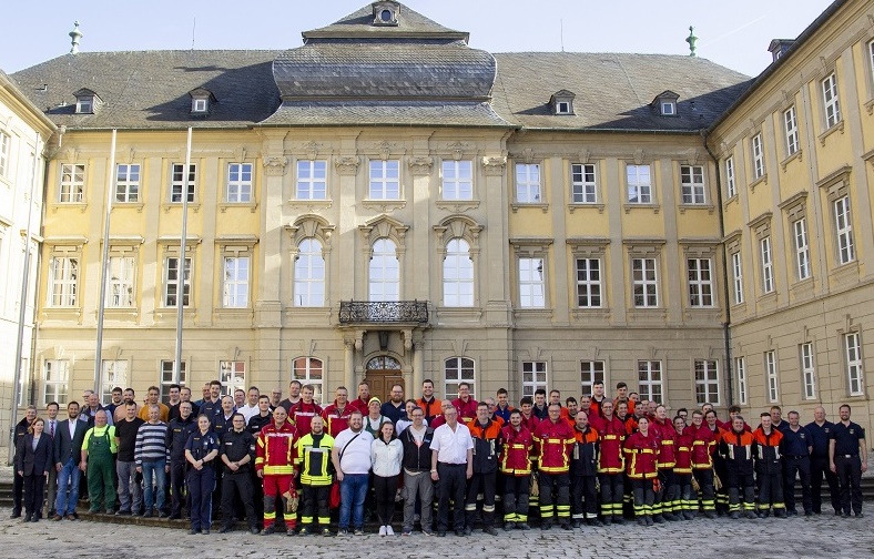 Übung verschiedener Rettungskräfte im Bezirkskrankenhaus Werneck: Kreisbrandrat Holger Strunk übernahm eine besondere Rolle