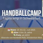 Jetzt noch schnell anmelden für das 4. Handballcamp in der Schweinfurter Humboldt-Halle