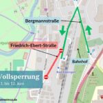 Bauarbeiten in der Friedrich-Ebert-Straße: Zufahrt zum Bahnhof zwei Tage lang nur über die Bergmannstraße