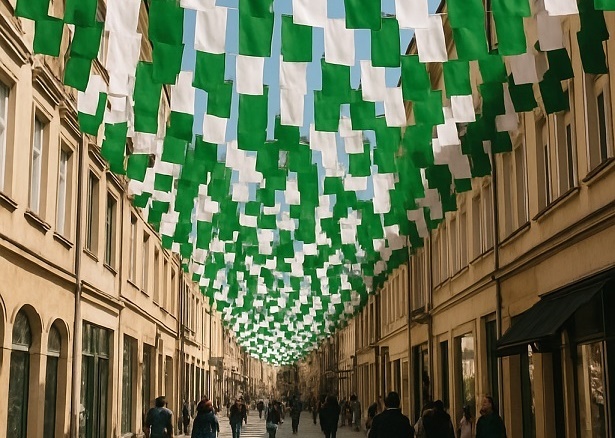 Die gesamte Keßlergasse eine Saison in grün und weiß dekoriert? Die Schweinfurter Innenstadt will vom FC 05 profitieren