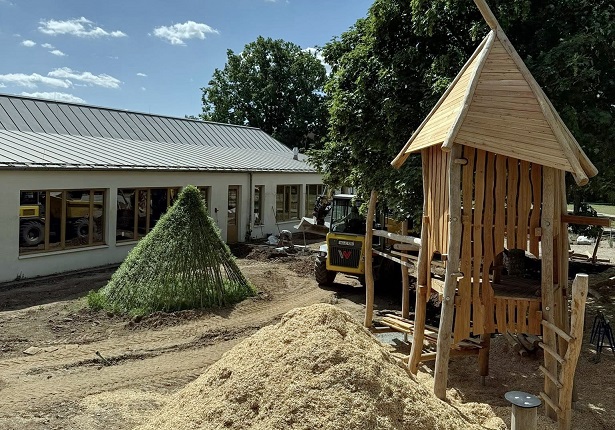Baustellen-Update: Der Außenbereich des Neubaus der Kita „Am Wehrbusch“ wird zum Spieleparadies