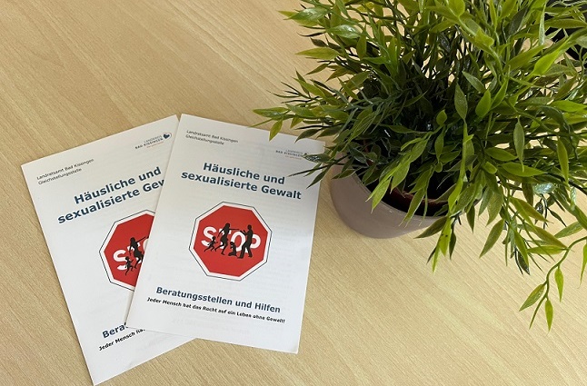Häusliche Gewalt ist keine Privatsache: Flyer der Gleichstellungsbeauftragten des Landkreises weist auf Hilfsangebote hin