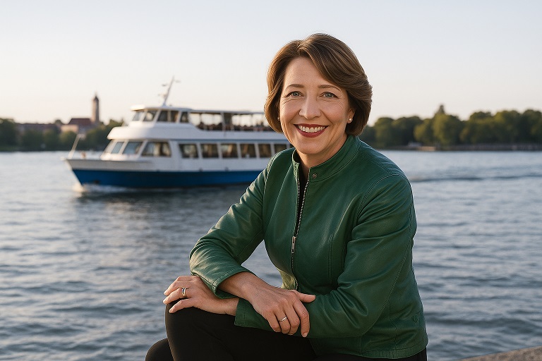 Schifffahrt mit Anja Weisgerber und der Frauen-Union von Volkach nach Wipfeld