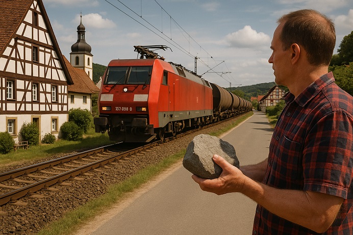 48-Jähriger bewirft einen durch Marktbreit fahrenden Güterzug mit Steinen