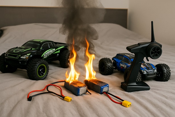 Brand durch defekte Akkus von ferngesteuerten Autos sorgt für 150.000 Euro Schaden