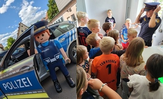 Besuch bei der Polizei im Rahmen des Sommerferienprogramms in Gemünden am Main