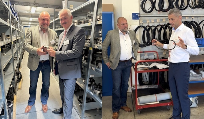 Technik, die bewegt: Landrat Thomas Eberth besucht Schübel Antriebstechnik in Rottendorf