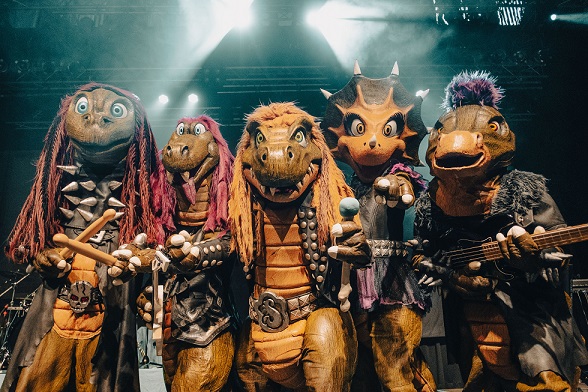 Musik für Groß und Klein: Die berühmten Dinos von Heavysaurus spielen auf der Seebühne in Bad Staffelstein