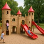 Neue Burgspielanlage im Châteaudun-Park: Sperrung des Spielplatzes am Theater für über einen Monat