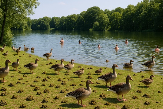 Spitze Zungen: Der Erlabrunner Badesee bietet zu viel Natur