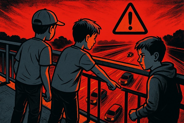 Steinewerfer auf der Autobahnbrücke: Drei Kinder werden an ihre Eltern übergeben