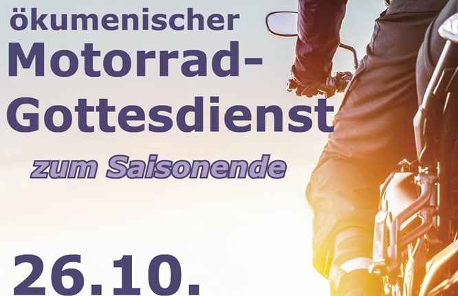 Motorradgottesdienst zum Ende der Saison bei St. Michael Schweinfurt