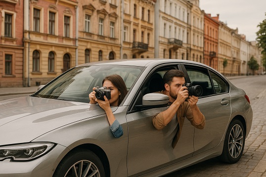 Rumänische Autofahren: Insassen eines BMW fotografierten ein Wohnanwesen wohl zum Ausspähen und zur Vorbereitung auf einen Diebstahl