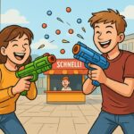 Ein Syrer und ein Afghane schießen in der Fußgängerzone mit Softair-Pistolen Plastikkugeln auf Passanten