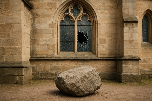 Unbekannter Steinewerfer beschädigt Kirchenfenster, Bombenfund bei Baggerarbeiten