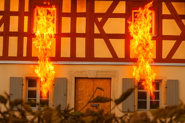 Leerstehendes Fachwerkhaus in Brand geraten: Kriminalpolizei ermittelt und sucht Zeugen
