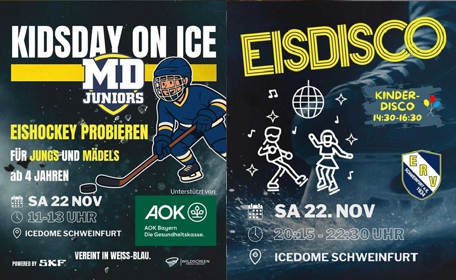 Auf in den Icedome: Kidsday für Eishockey-Schnupperer und die Disco auf dem Eis