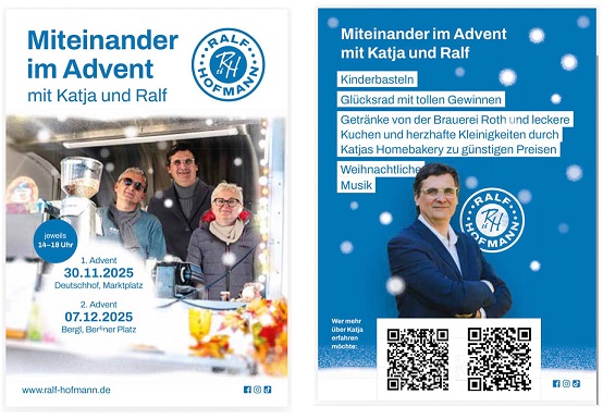 „Miteinander im Advent“: Gespräche mit Ralf Hofmann am Deutschhof-Marktplatz und am Berliner Platz am Bergl