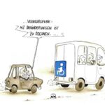 „Mit Behinderungen ist zu rechnen“: Karikaturen von Phil Hubbe im Oberen Foyer des Würzburger Rathauses