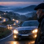 Fußgänger torkelt erheblich alkoholisiert über die Landstraße und wird vom Außenspiegel eines Mercedes erwischt