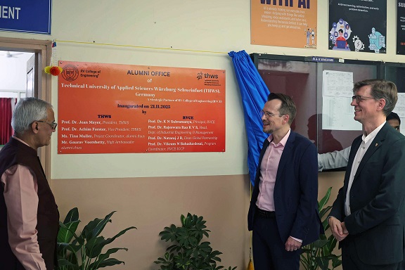 Feierliche Eröffnung des ersten indischen „THWS Alumni Office“ am RVCE Campus in Bengaluru