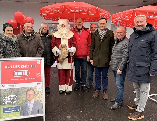 So war der Nikolaus-Besuch am SPD-Infostand in Sennfeld an diesem Samstag