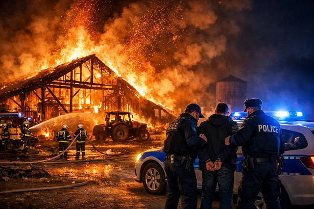 Vorsätzliche Brandstiftung als Ursache: Der Scheunenbrand in Eyrichshof führte zur Festnahme des 26 Jahre alten mutmaßlichen Täters