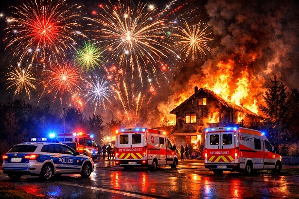 Brand im Mehrfamilienhaus, Waffen und Munition bei Einbruch in Einfamilienhaus entwendet