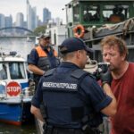 Weiterfahrt unterbunden: Wasserschutzpolizei kontrolliert ein Besatzungsmitglied mit rund drei Promille