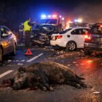 Nach einem Wildunfall führt eine fehlende Absicherung eines Wildschweins zu Folgeunfällen