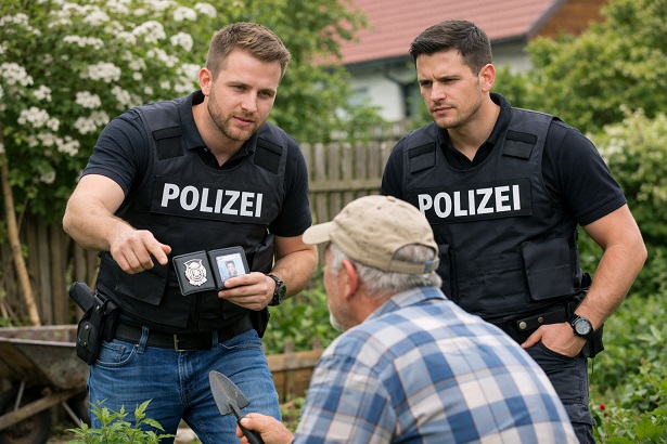 Unbekannte geben sich in Würzburg als Polizisten aus und täuschen einen 57-Jährigen bei der Gartenarbeit