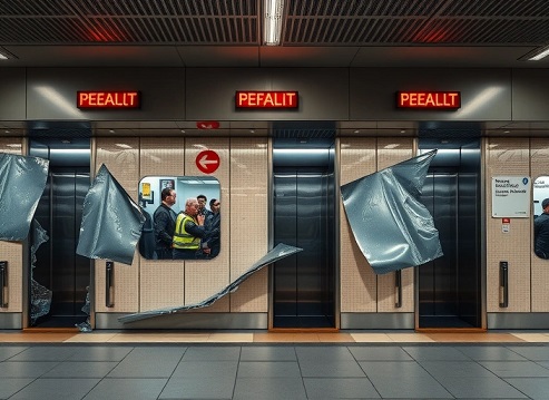 Unbekannte haben bei mehreren Aufzügen im Bahnhof Rottendorf die Glasscheiben beschädigt