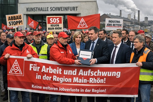 Für Arbeit und Aufschwung in der Region Main-Rhön: IG Metall Schweinfurt übergibt Positionspapier an Staatsregierung