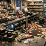 Wer kann Hinweise geben zu dem Unbekannten, der in einen Kiosk eingebrochen ist und den Innenraum verwüstet hat ?