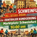 Klimabündnis Schweinfurt setzt Zeichen: Mahnwache für Klima und Demokratie mit Fahrradsternfahrt