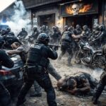 Durchsuchung im Rockermilieu: Spezialkräfte im Einsatz stellen eine scharfe Schusswaffe sicher