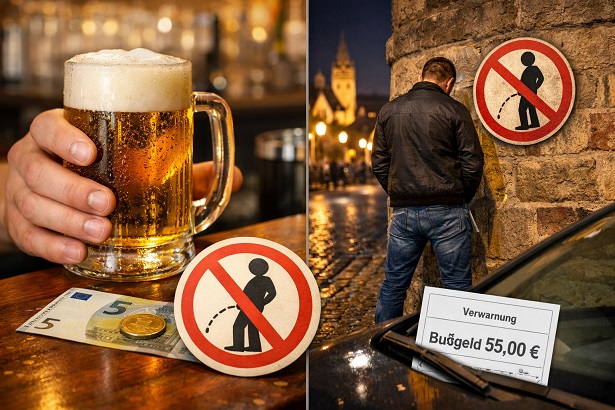 „Bier rein: 5 € – Bier raus: 55 €“: Stadt Würzburg und Projekt „Miteinander leben & feiern“ starten erneut Kampagne gegen Wildpinkeln