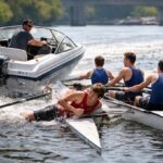 Bei einem Bootsunfall auf dem Main bei Aschaffenburg wird ein Ruderer leicht verletzt