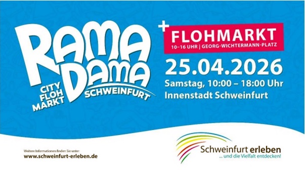 Schweinfurt lädt zum 18. City-Flohmarkt „Rama Dama“ am 25. April ein