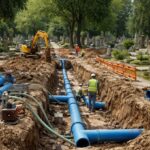 Für fünf Monate geplante Rohrnetzsanierung am Hauptfriedhof startet mit Bauabschnitt eins Mitte April