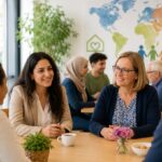 Ehrenamts- und Integrationscafé: Treffen mit den beiden Integrationslotsinnen Siza Zaby und Cornelia Klaus im Zuwanderungszentrum am 10. Juni