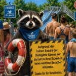 Großer Andrang sorgt für Erreichen der Kapazitätsgrenze und für einen temporären Einlassstop im Freibad Volkach