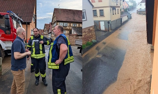 Vom Starkregenereignis in Bad Kissingen am Dienstag war vor allem Kleinbrach betroffen