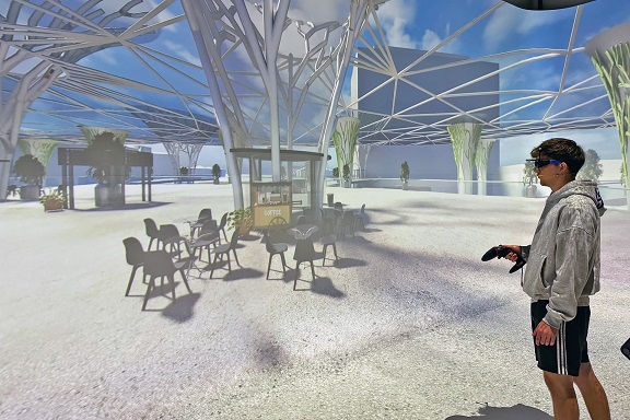 Brille auf, Zukunft an: Wie Würzburgs neuer Busbahnhof dank der Geovisualisierung der THWS-Studierenden in der Virtual-Reality-Cave zum Leben erwacht