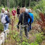 Spaziergang mit der ÖDP Haßberge zum Klimawald: Katja Winter hatte viele interessante Infos für die Teilnehmer