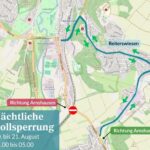 Nachtbaustelle an der Bahnunterführung Arnshausen: Stadtwerke nutzen Sperrzeiten für zusätzliche Arbeiten