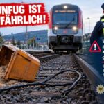 So ein Unfug ist hochgefährlich: Streugutkiste auf Gleise geworfen, Kabel auf Gleisanlage gelegt